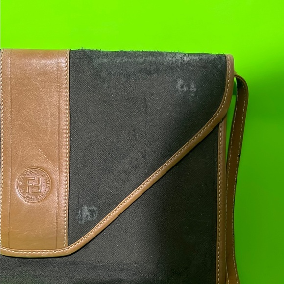 Fendi Black Suede and Brown Leather Crossbody Bag - Picture 3 of 10